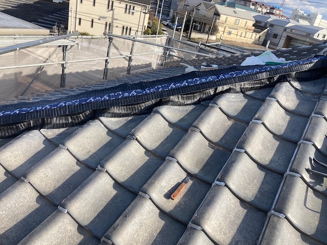 乾式工法による施工工事の様子・別角度